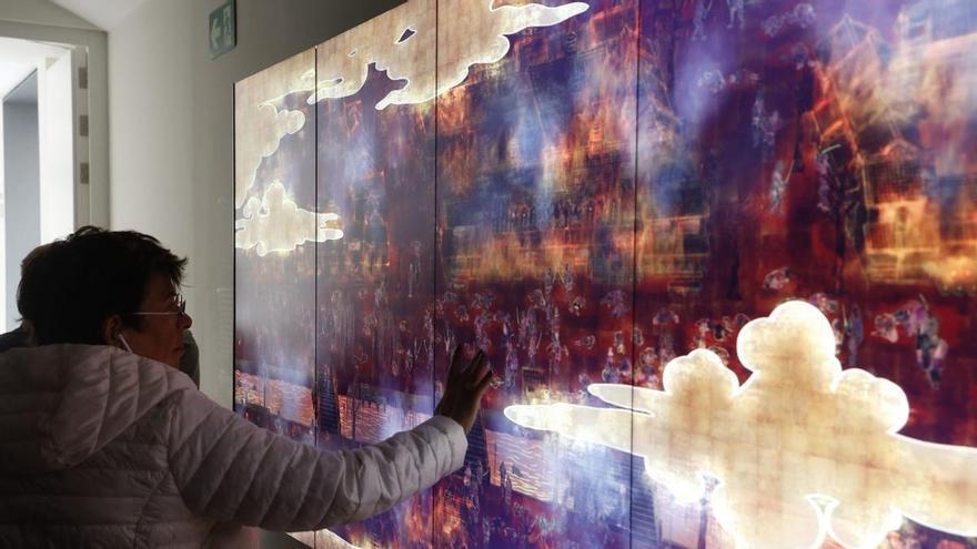 La obra destruida por la guerra en el Centro de Arte Hortensia Herrero resucita con las primeras flores