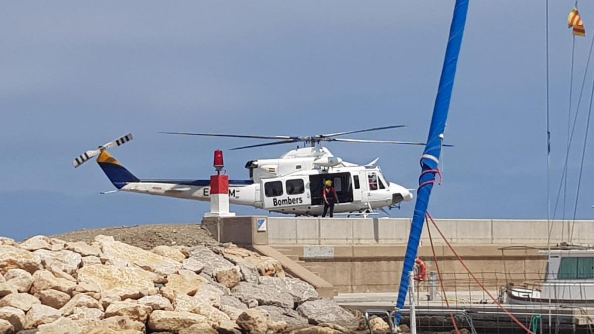 L&#039;helicòpter dels Bombers de la Generalitat que ha intervingut en el rescat.