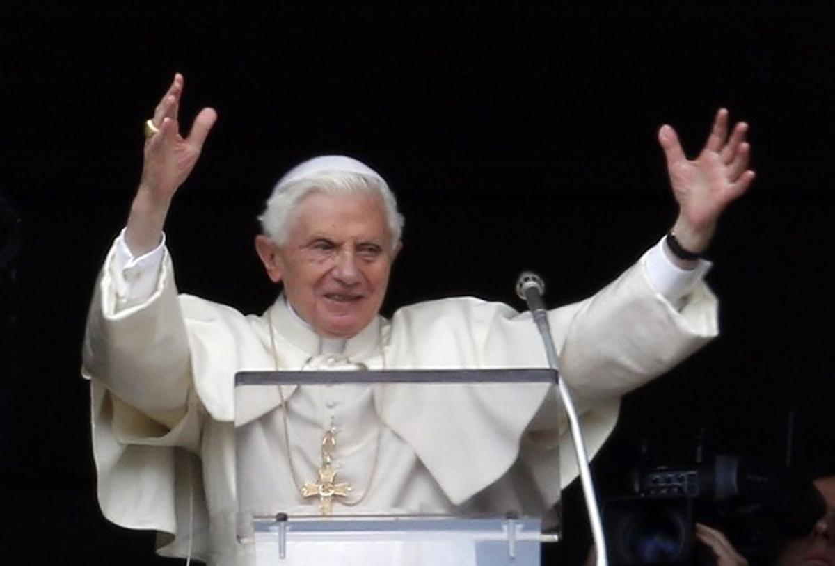 El papa Benet XVI durant el seu últim Àngelus. El papa Benet XVI durant el seu últim Àngelus.