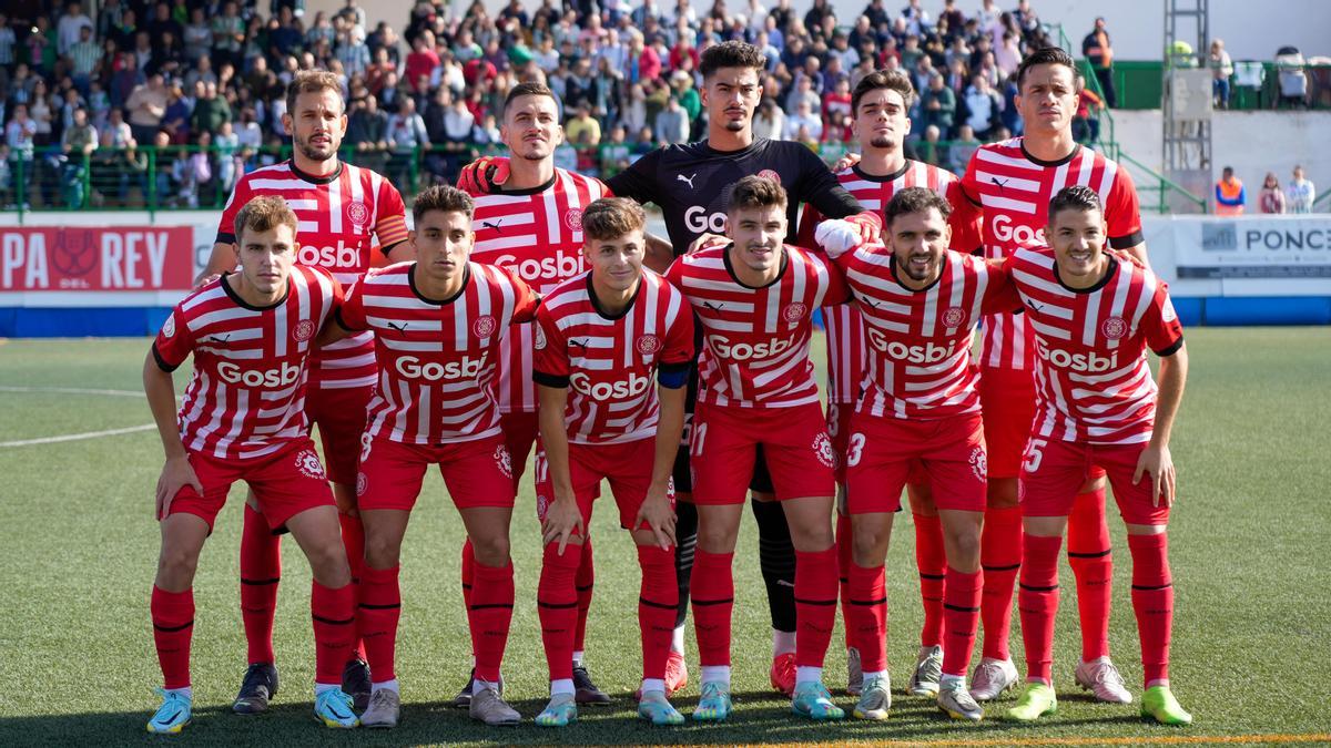 L&#039;onze que el Girona va presentar el diumenge passat a Quintanar del Rei.