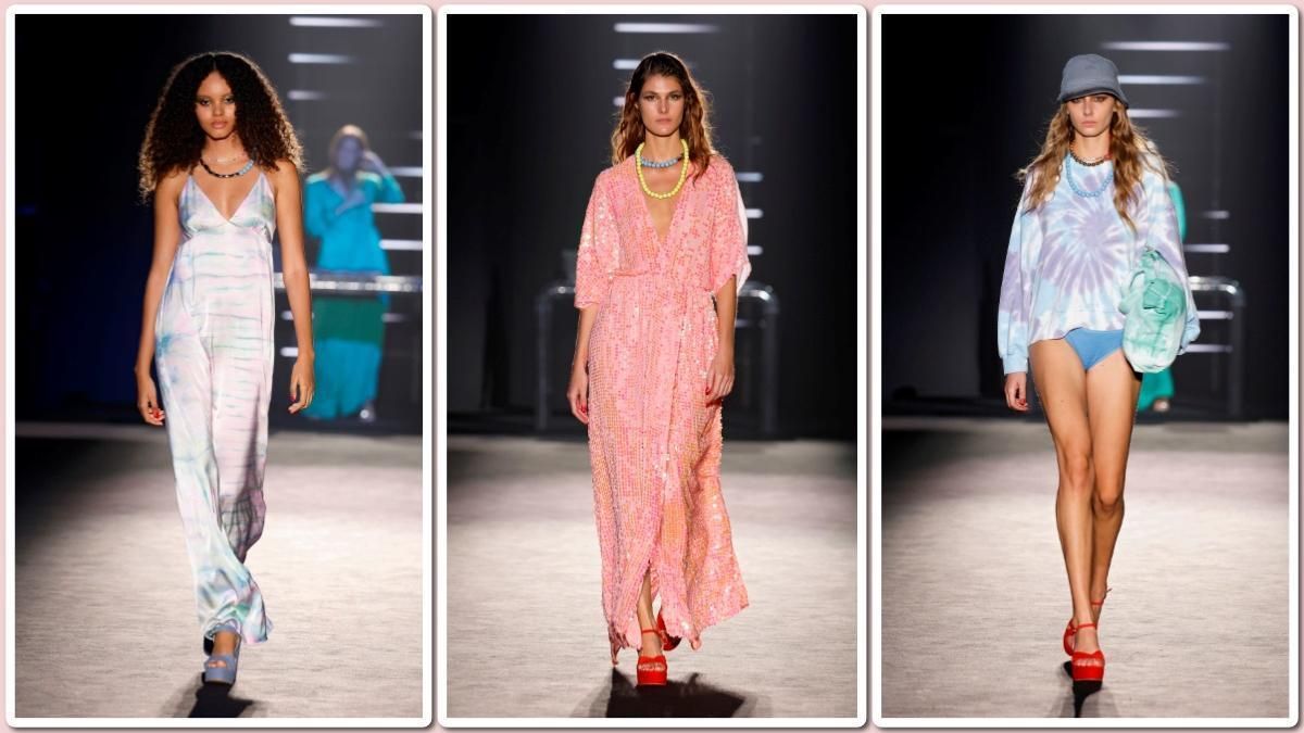 Tres 'looks' de la colección 'Isla Brava', de All That She Loves, en la 34ª 080 Barcelona Fashion.