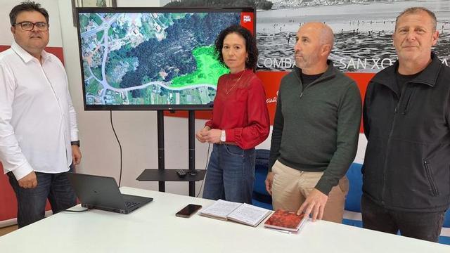 Rueda de prensa del PSdeG de Poio este viernes.