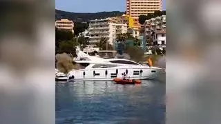 Incendio y explosión en un yate de 24 metros amarrado en el puerto de Calanova de Palma