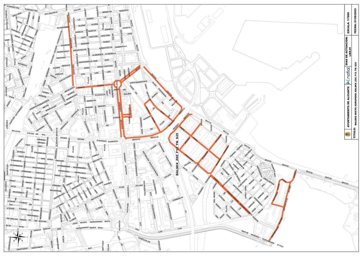 Mapa de la limpieza en Alicante: ¿cuántas veces se baldean las calles de mi barrio?