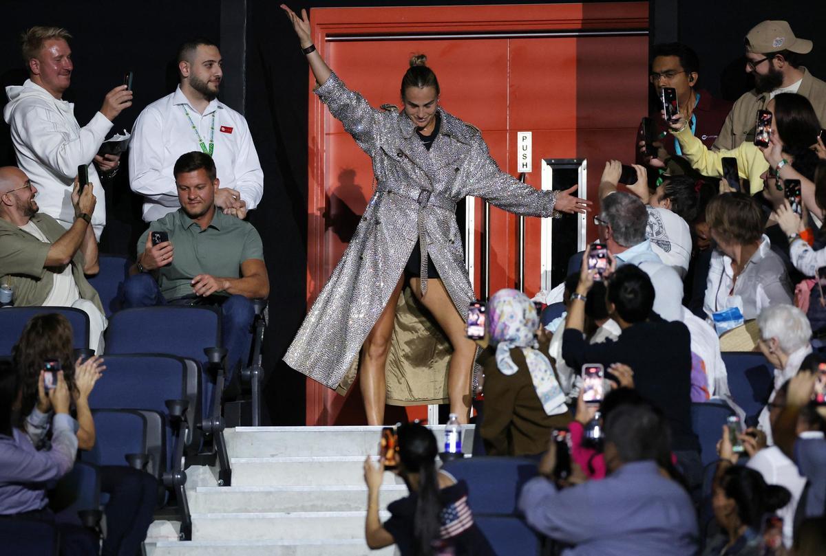 La presentación de Aryna Sabalenka en la 'Batalla de los sexos0