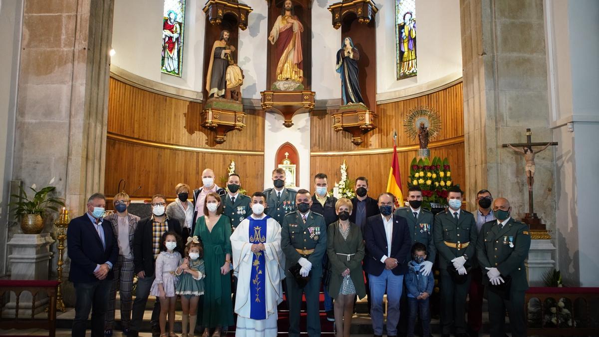 La misa por la patrona de la Guardia Civil, en Lalín, se celebró en As Dores.