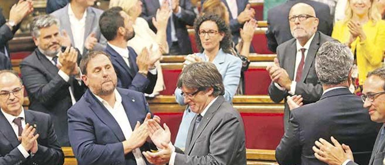 Imagen del Parlament de Cataluña el pasado miércoles donde se aprobó la ley para impulsar el referéndum.