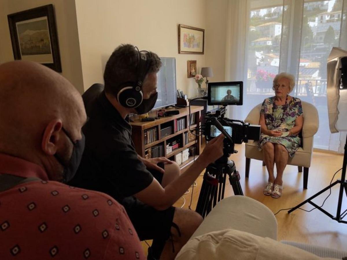 Noguera y Rivera, durante la grabación del documental