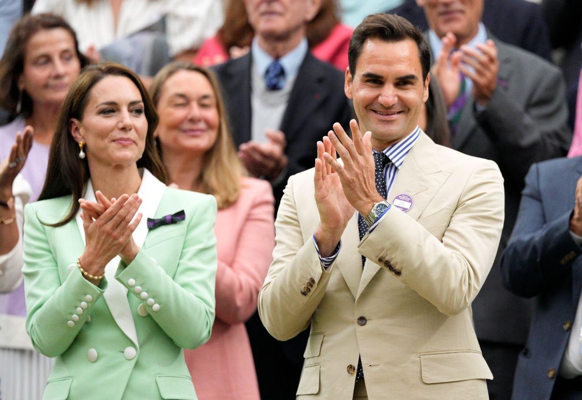 Kate Middleton y Roger Federer en Wimbledon