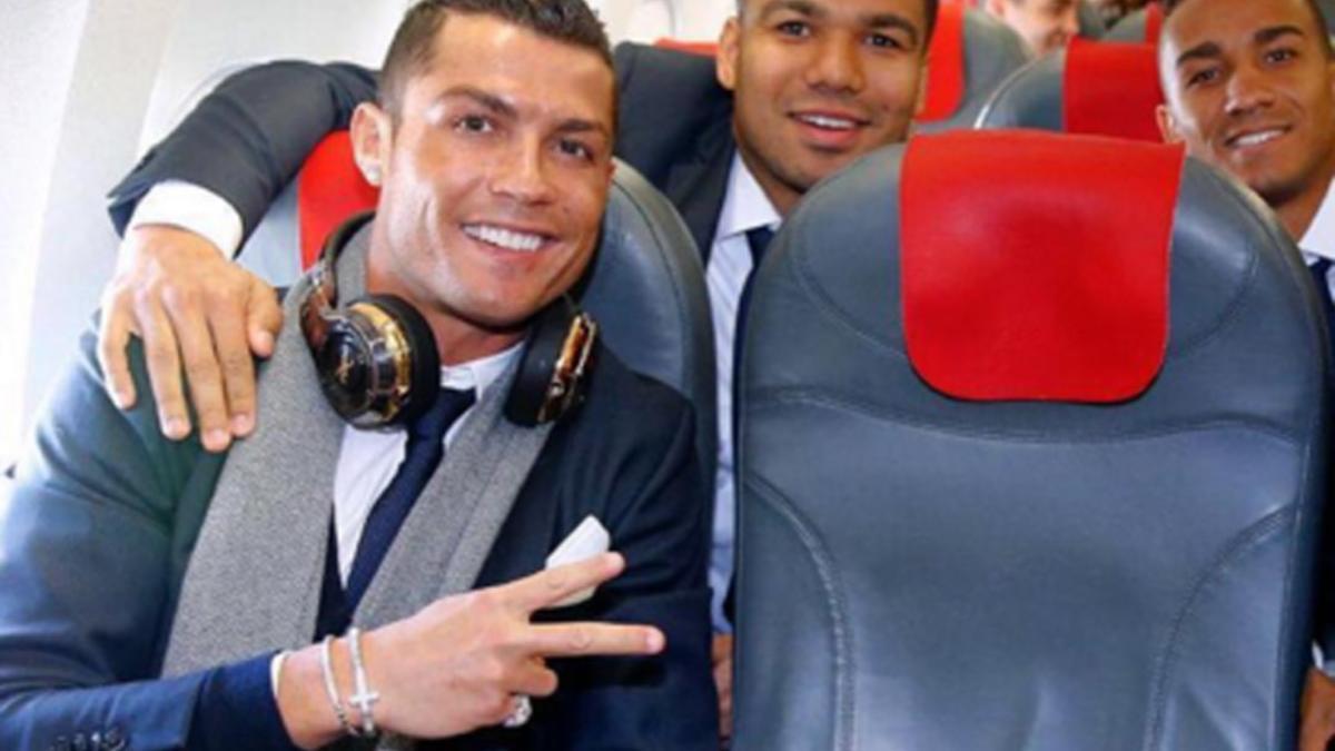 Cristiano, en el viaje a Wolfsburgo