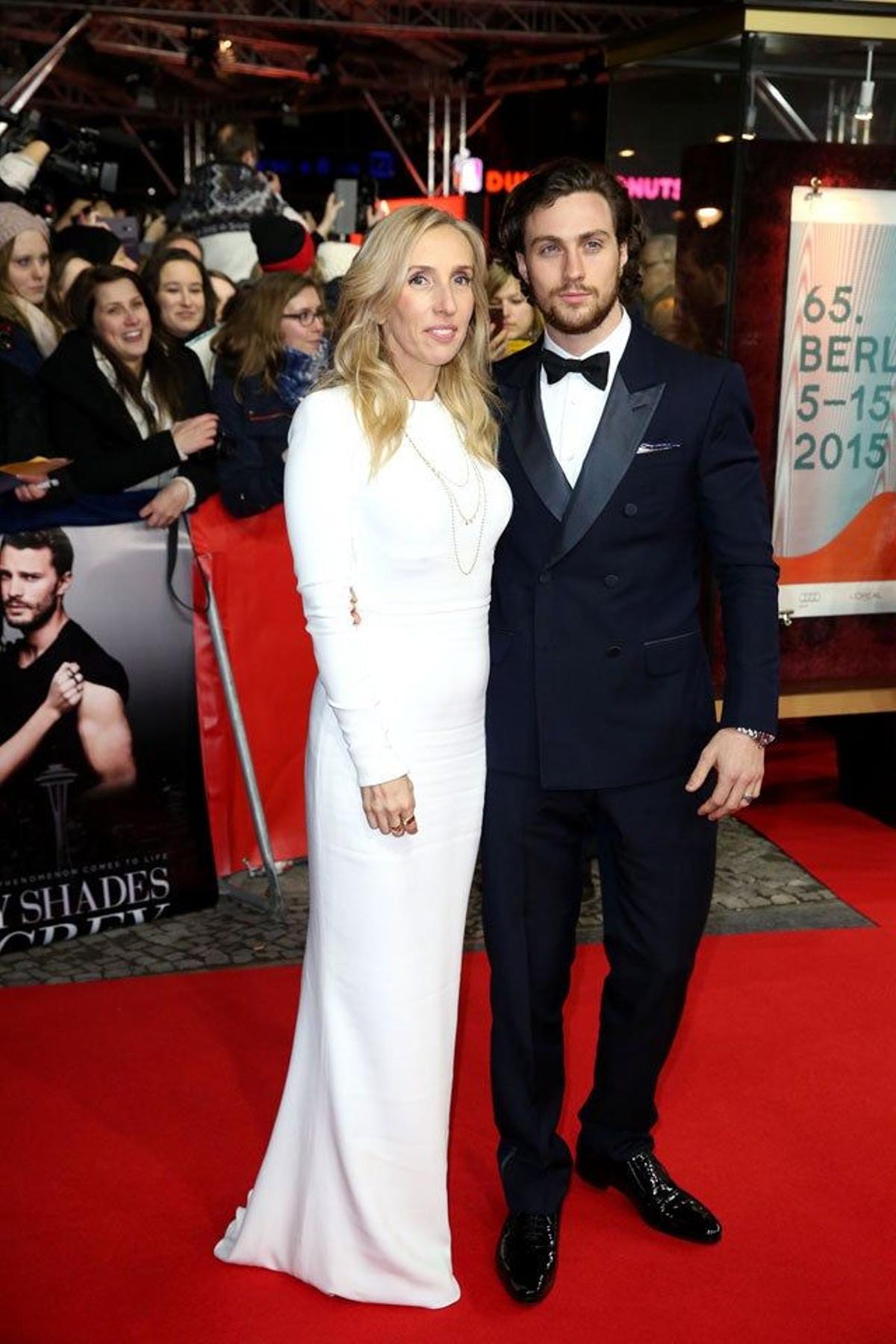 Sam y Aaron Taylor-Johnson en la première de 'Cincuenta sombras de Grey' en Berlín