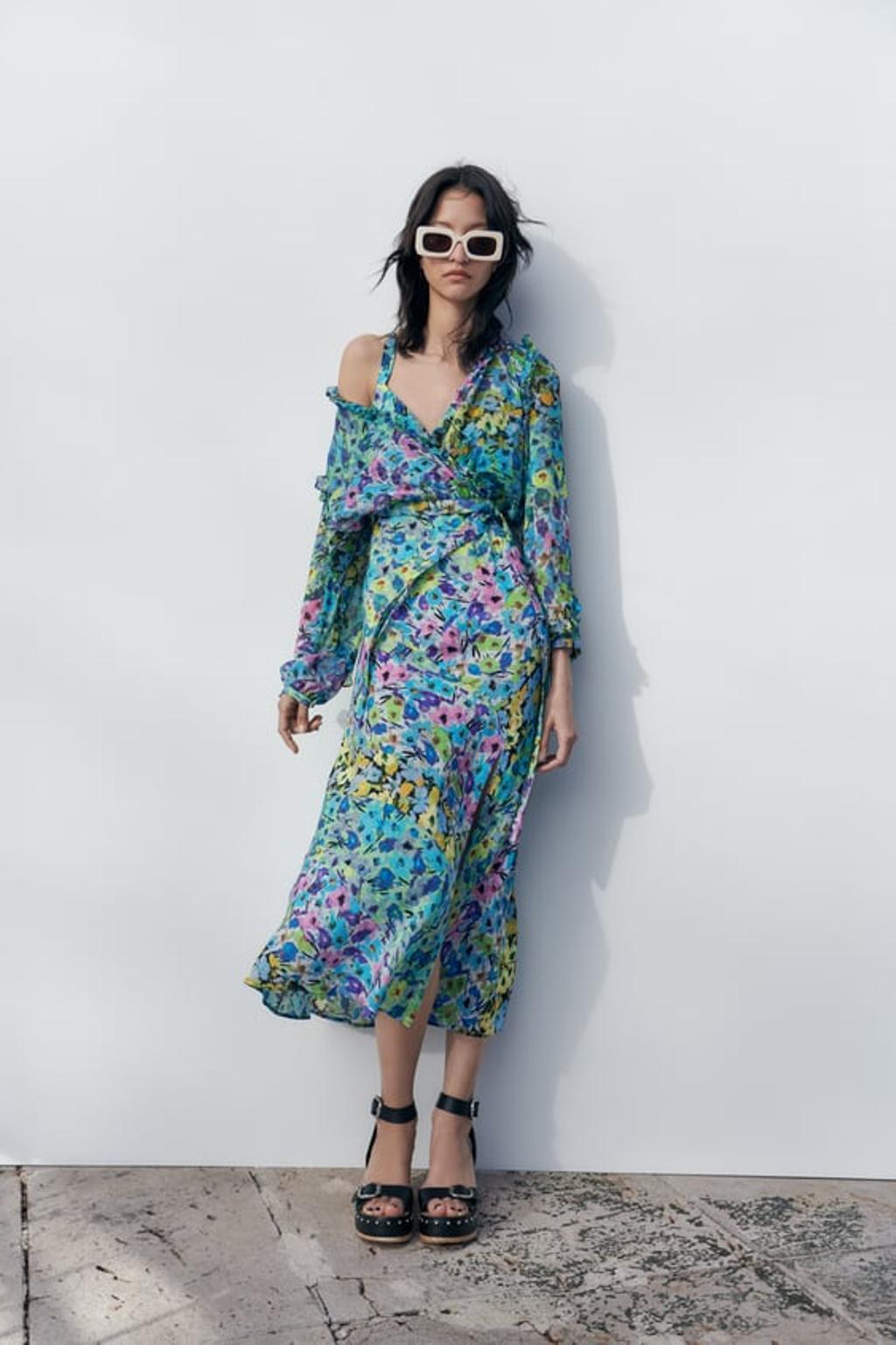 zara vestido estampado floral tirantes