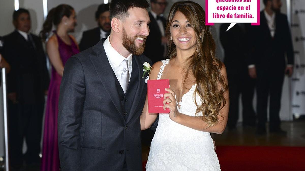 Leo Messi y Antonella Roccuzzo el día de su boda