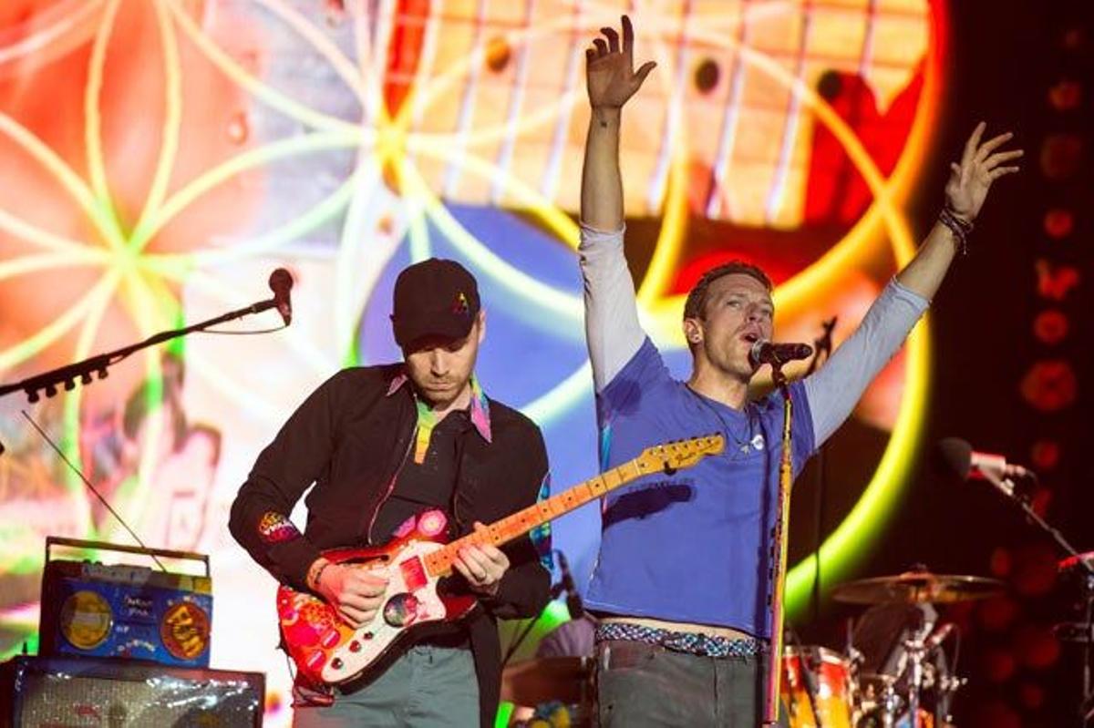 Coldplay, en el Festival de Glastonbury.