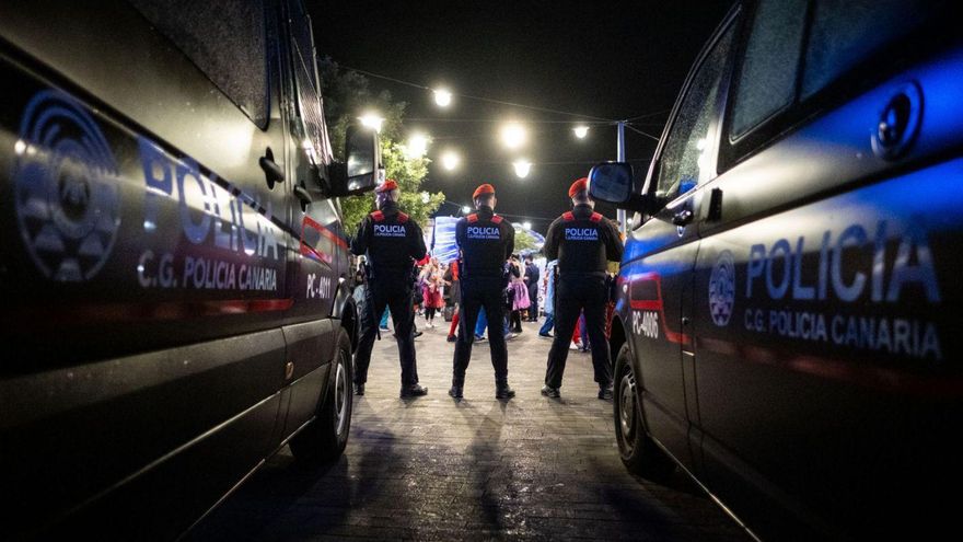 Agentes de la Policía Canaria durante los últimos carnavales en Santa Cruz de Tenerife.