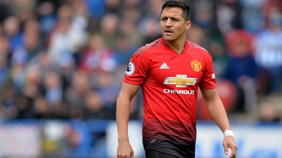 Alexis Sánchez, con la camiseta del United.