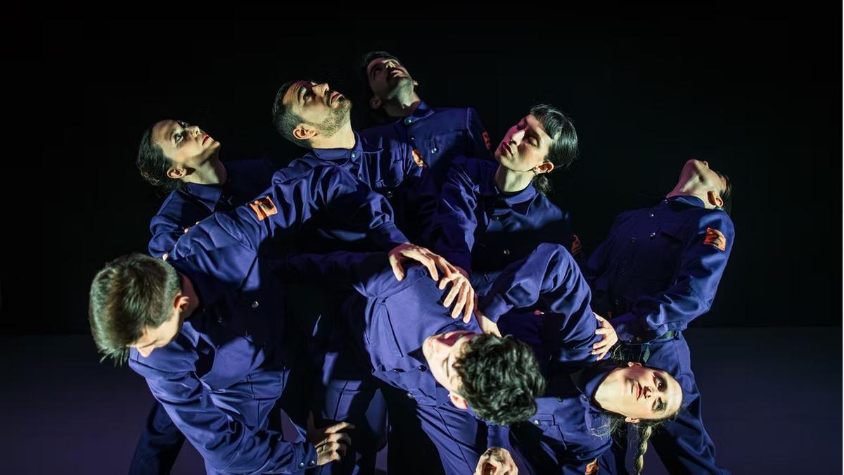 Vuit ballarins donen vida a una coreografia tensa i claustrofòbica, el cor de 'Halley' de la companyia Led Silhouette.