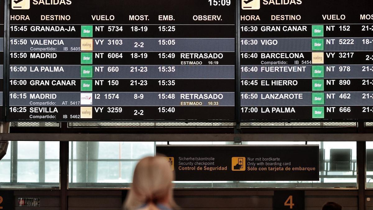 Retrasos y vuelos cancelados en Los Rodeos.