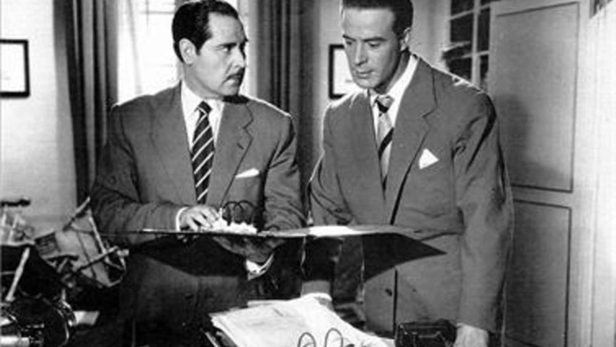 el CICLO DE CINE. La Filmoteca mostrará el cine negro que se rodó en Barcelona en los años 50 y 60. En la foto, 'Apartado de correos 1001' (1950), con Conrado San Martín.