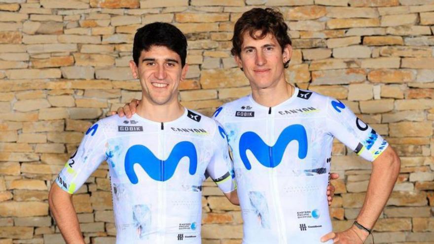 Pelayo Sánchez, a la izquierda, e Iván García Cortina. | MOVISTAR TEAM