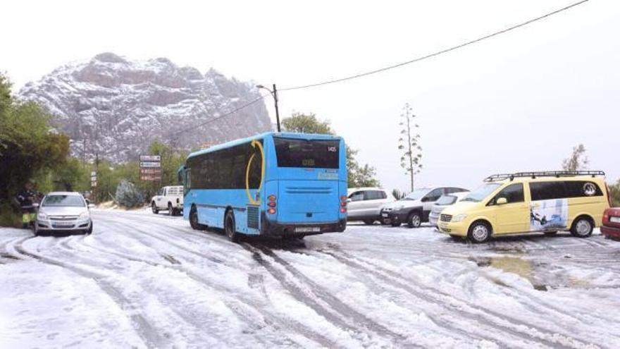 Temporal con nieve en la cumbre y granizo en medianías