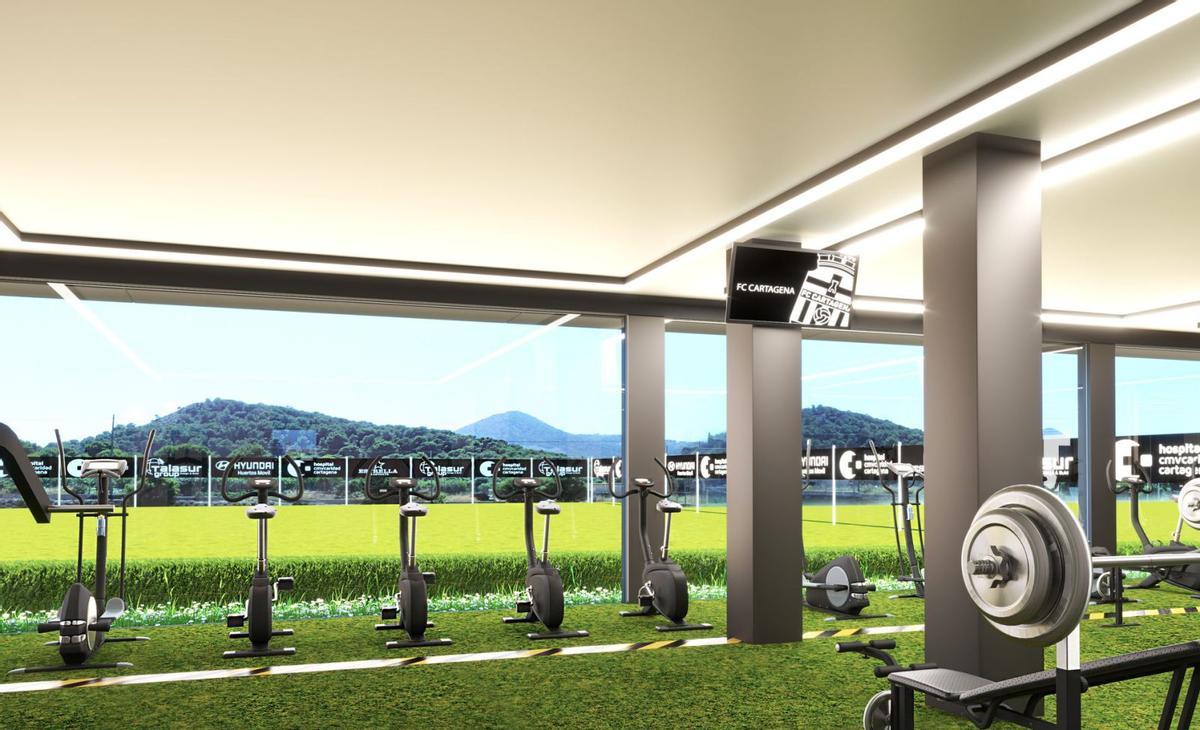 Simulación de las instalaciones de La Manga, que se convertirán en la ciudad deportiva del FC Cartagena.  | PRENSA FC CARTAGENA