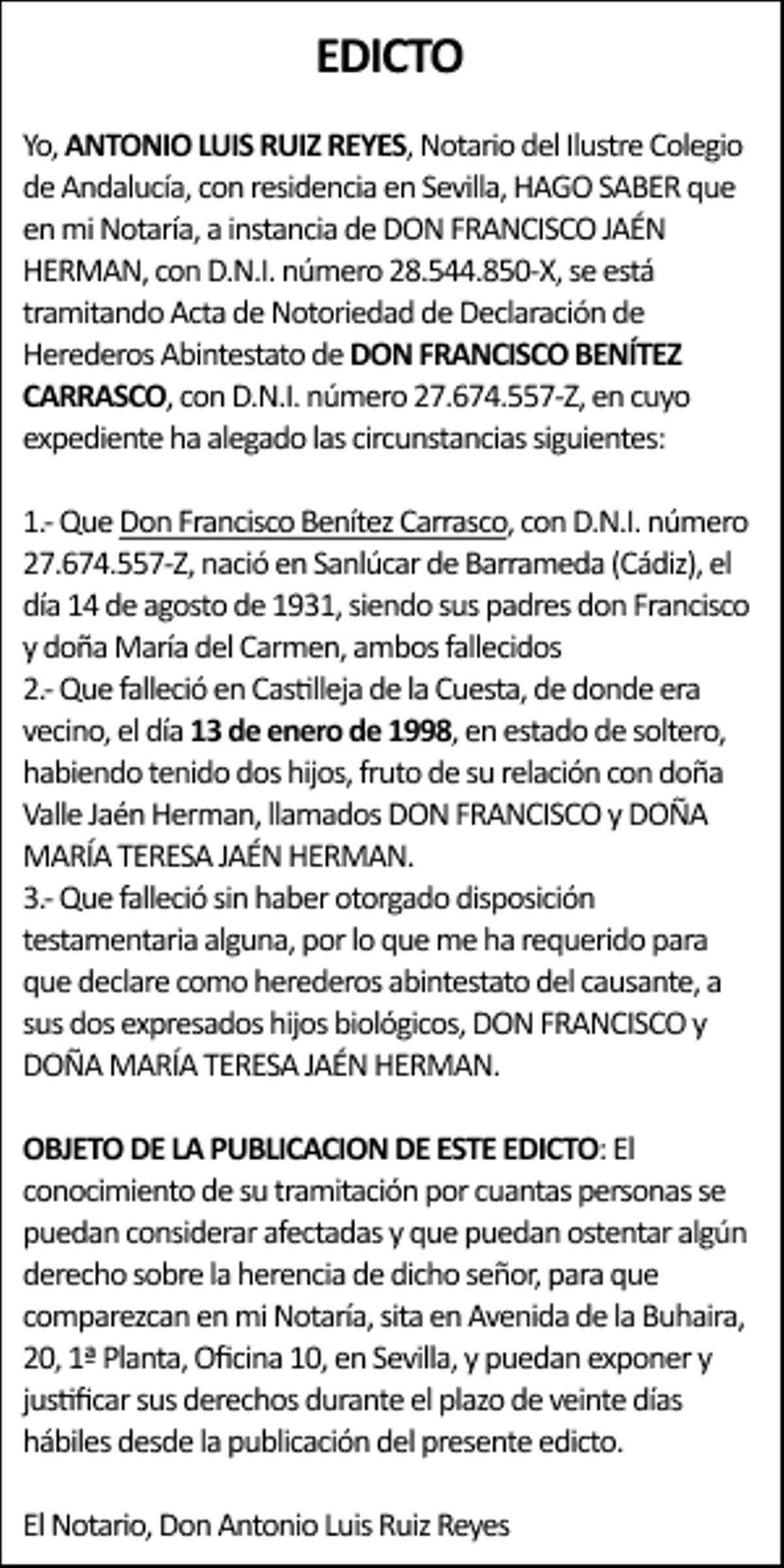 27 04 26 Edicto Colegio de Notarios de Andalucía