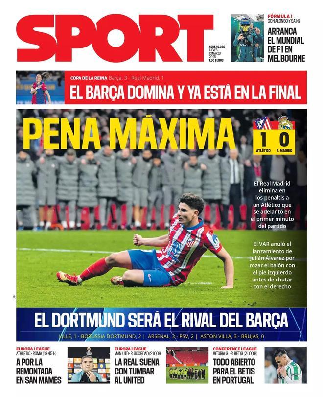 Estas son las portadas de la prensa deportiva de hoy, jueves 13 de marzo