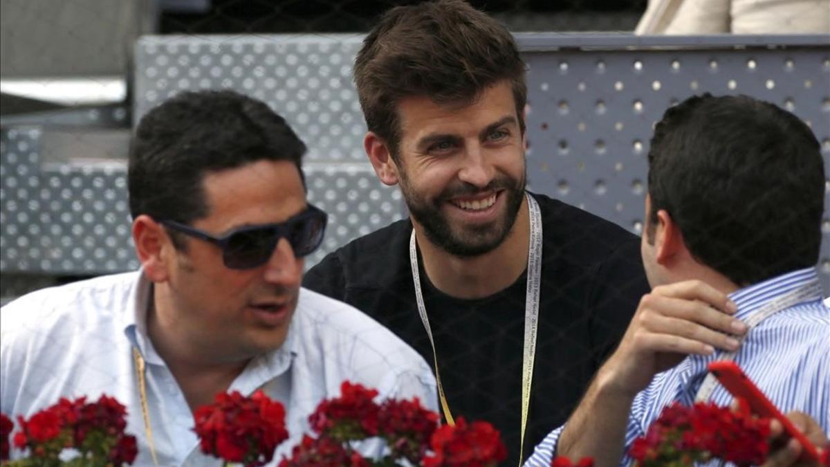 Gerard Piqué, en uno de los palcos VIP de la Caja Mágica durante el Mutua Madrid Open.