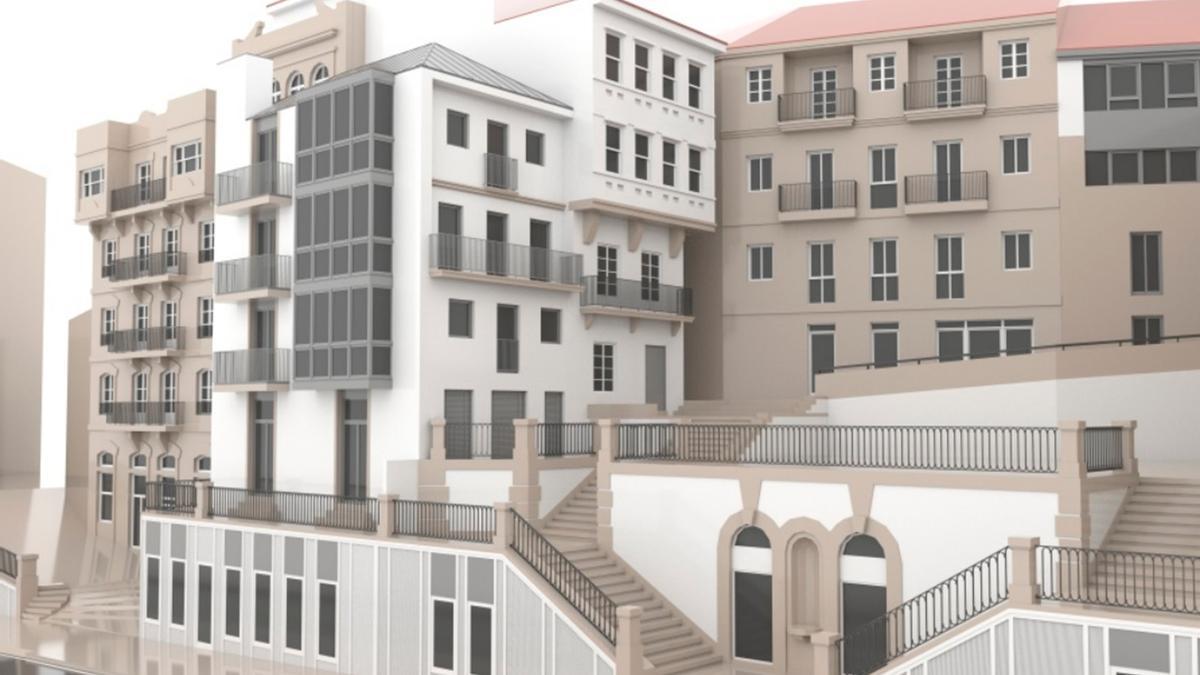 Recreación del proyecto de reforma del edificio de la calle Elduayen en Vigo