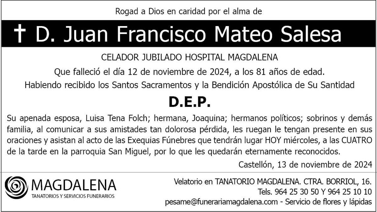 D. Juan Francisco Mateo Salesa