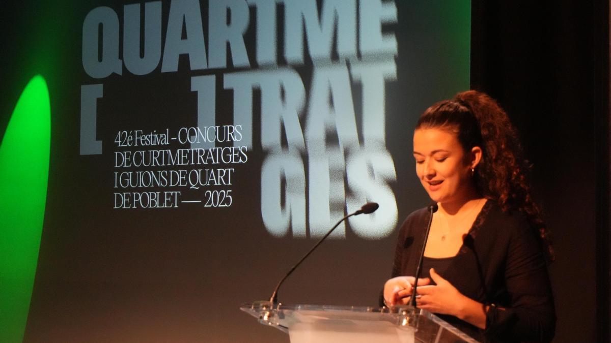 La concejala de Cultura de Quart de Poblet, Encarna Folgado, durante la presentación del festival Quartmetratges.