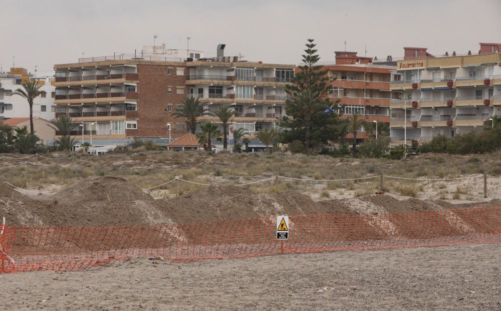 Se inician los trabajos de retirada de piedras en la playa de Canet