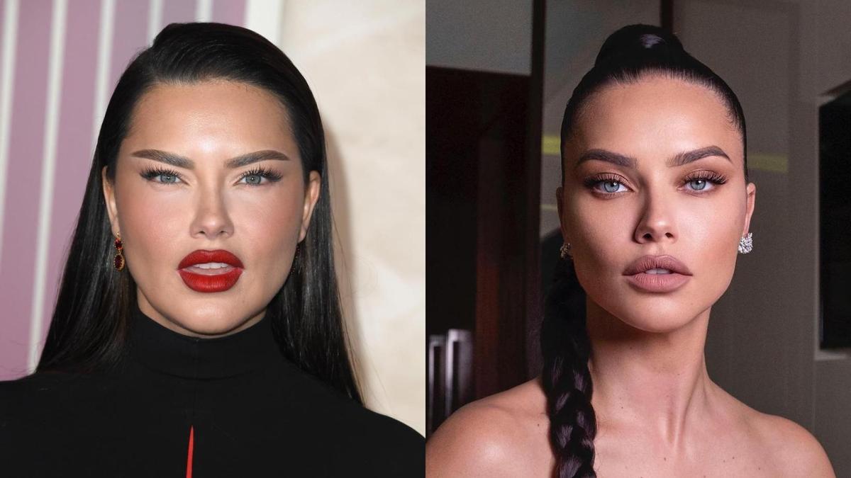 A la izquierda, Adriana Lima en la actualidad, a la derecha, la exmodelo en 2021.