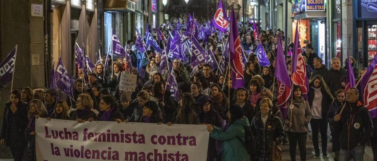 Una manifestación en Zamora contra la violencia de género.