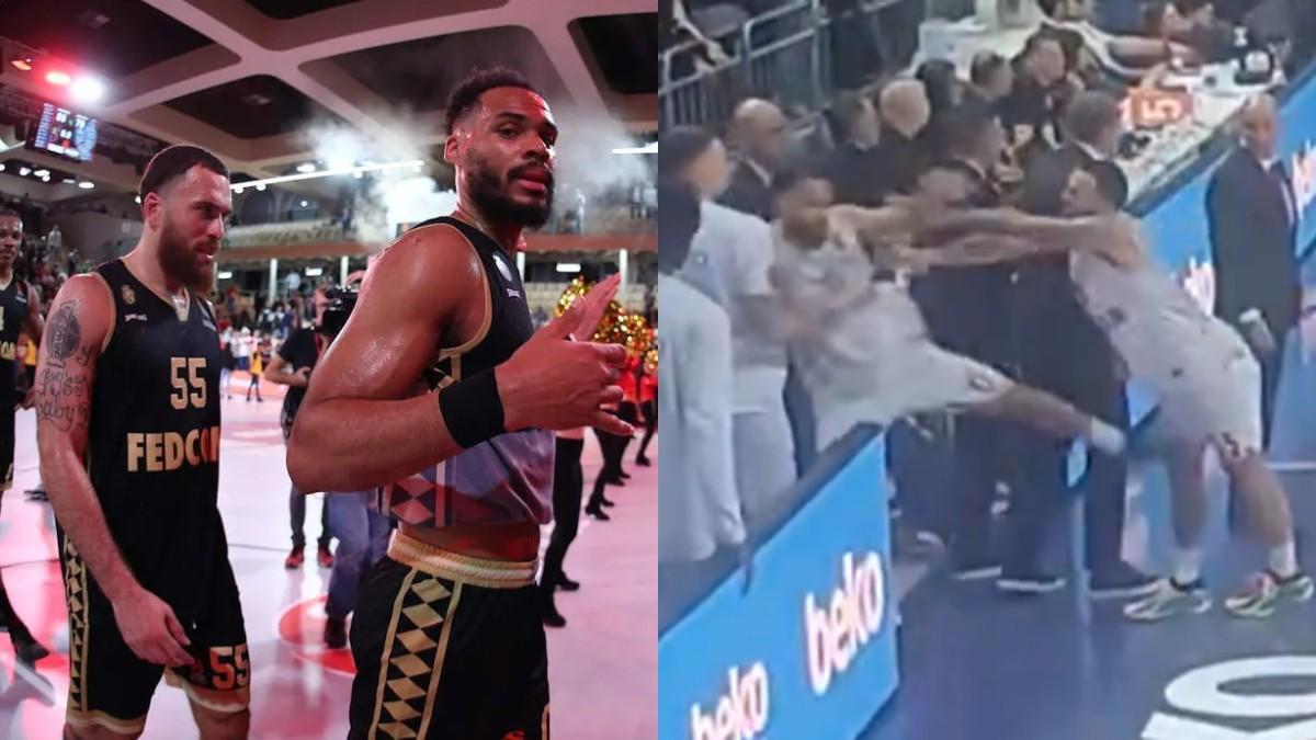 Mike James empujó a Elie Okobo en los instantes finales del Fenerbahçe - Mónaco de Euroliga