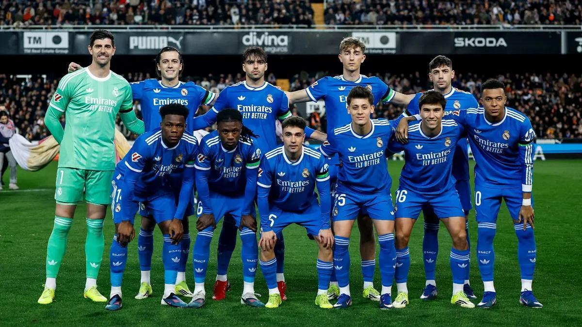 Once del Real Madrid en Mestalla