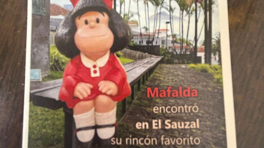 Pegatina de Mafalda en El Sauzal