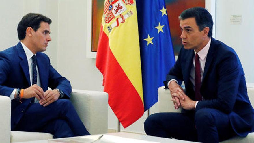 Albert Rivera y Pedro Sánchez, durante una reunión.