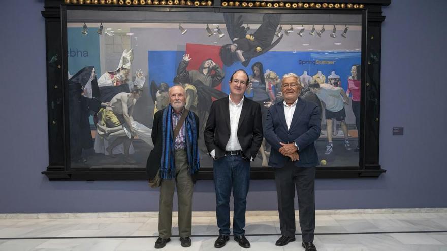 Antonio López apadrina a Andrés García Ibáñez en su exposición en la Fundación Bancaja
