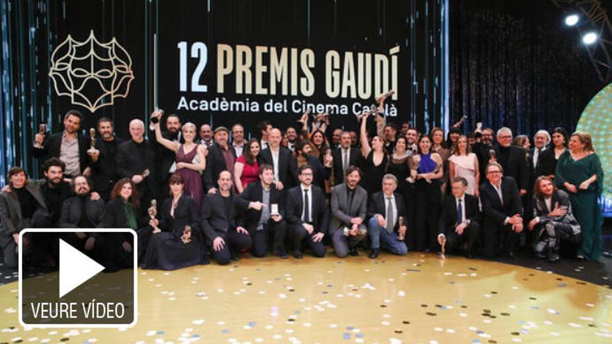 Foto de grup dels premiats amb els Gaudí 2020.