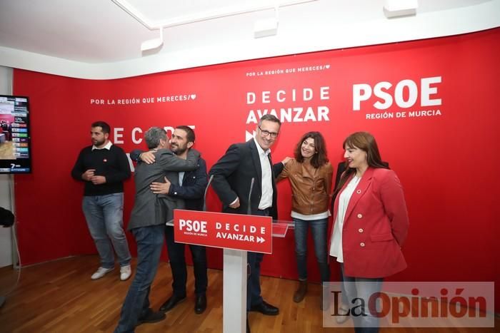 Así fue la noche electoral en la sede del PSOE en la Región de Murcia