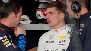 Max Verstappen, este viernes en el box de Red Bull en Suzuka