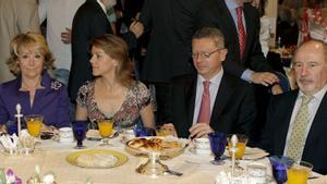 Aguirre, Cospedal, Gallardón y Rato, en una foto de archivo de junio de 2010, en una conferencia en Madrdid.