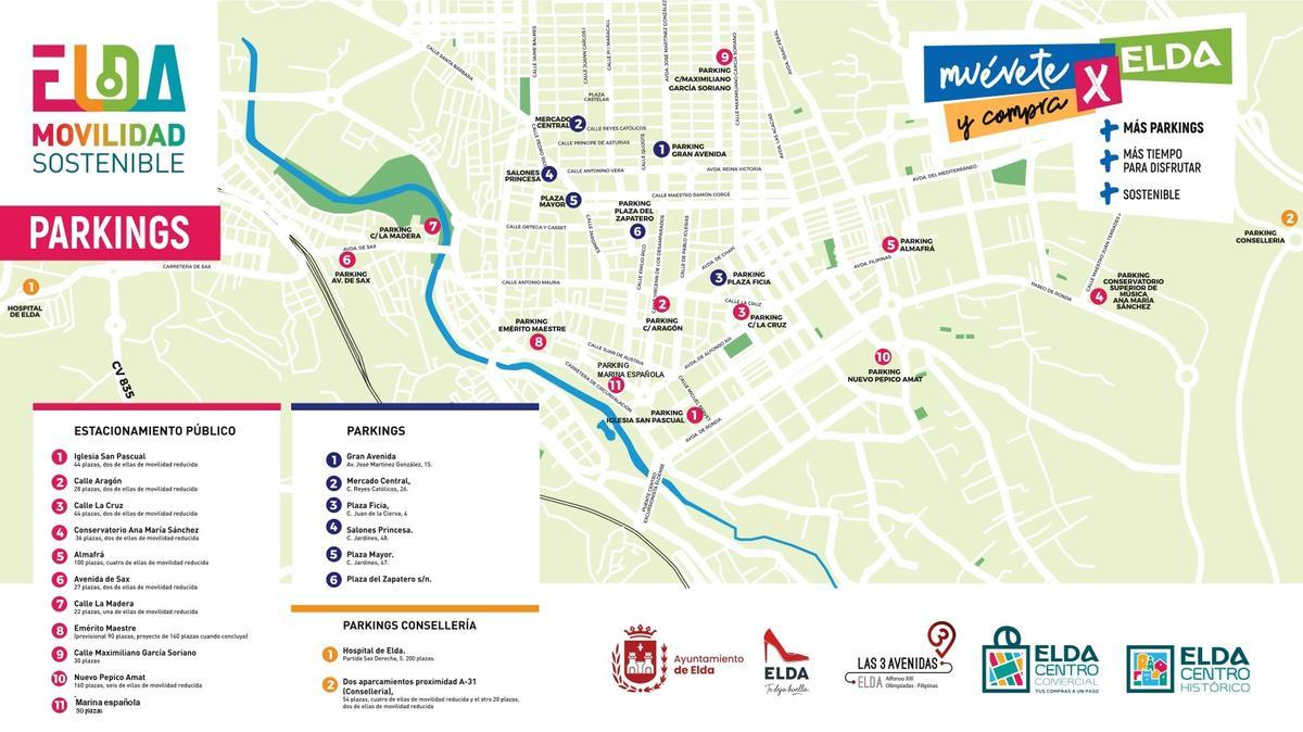 El plano de los aparcamientos