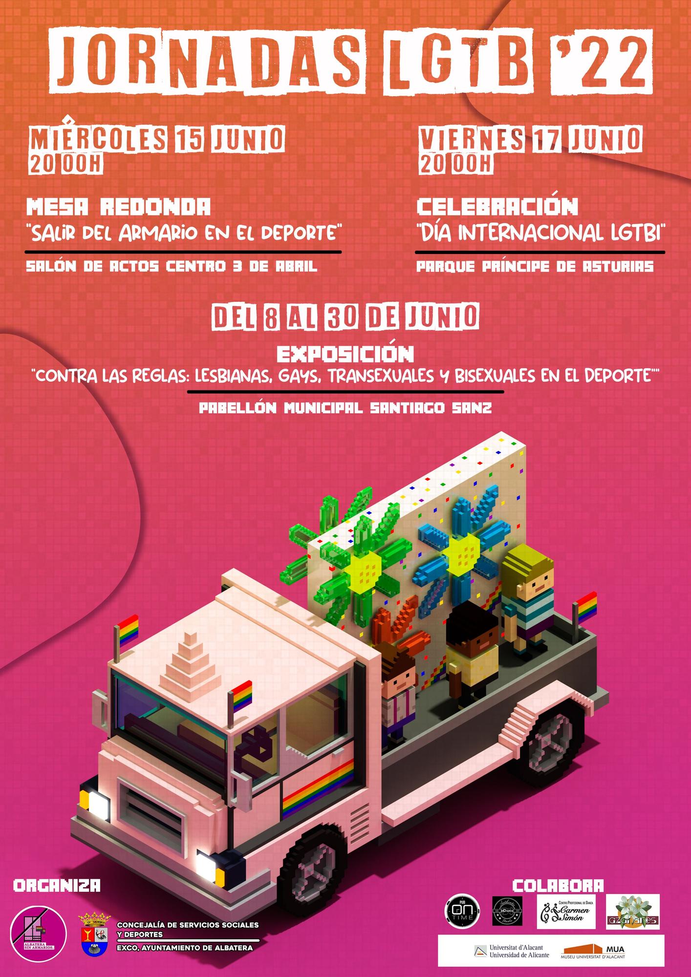 Cartel con la programación de las Jornadas LGTB