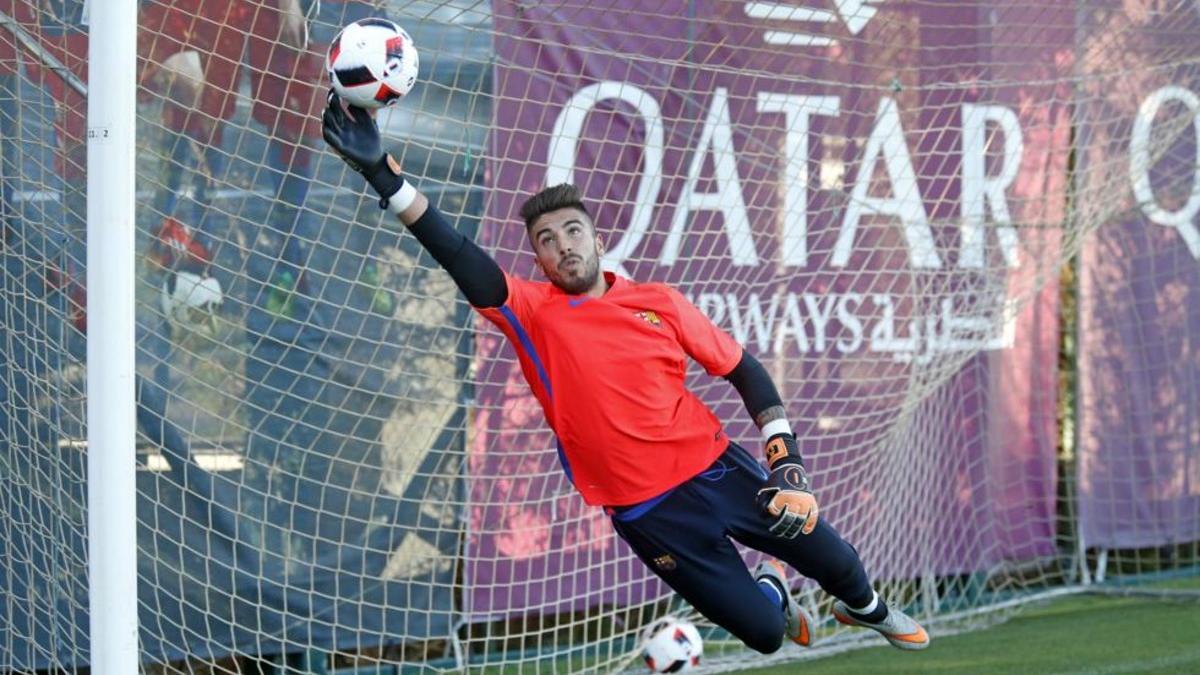 José Aurelio Suárez, en un entrenamiento del Barça.