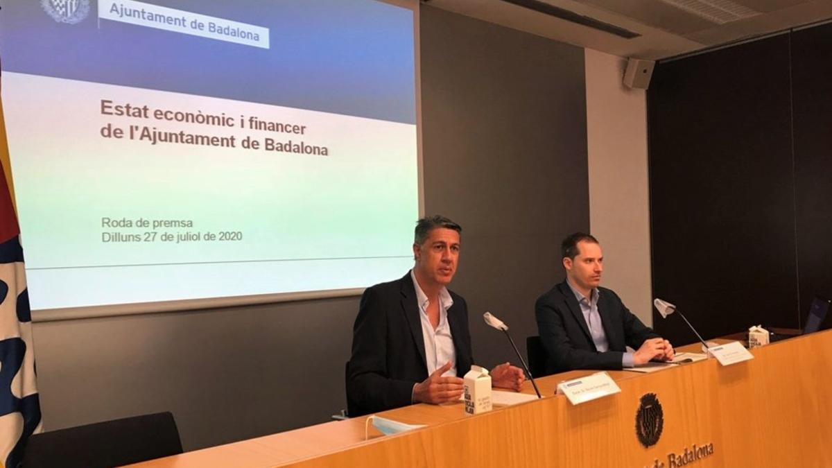 Rueda de prensa sobre la situación financiera del Ayuntamiento de Badalona.