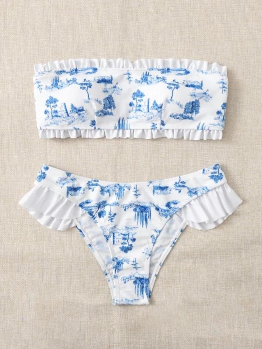 Bikini con estampado azul de SHEIN (precio: 8 euros)