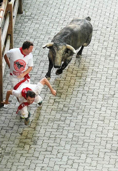 Tercer encierro de San Fermín 2018 con los toros de la ganadería Cebada Gago